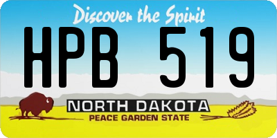 ND license plate HPB519