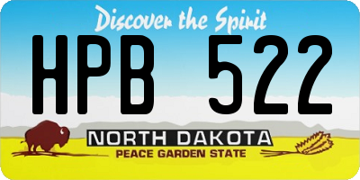 ND license plate HPB522