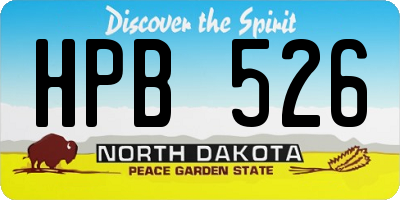ND license plate HPB526