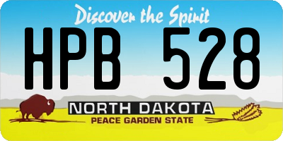 ND license plate HPB528