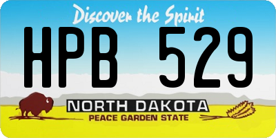 ND license plate HPB529