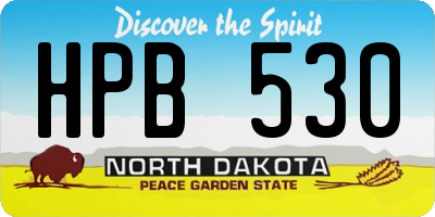 ND license plate HPB530