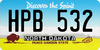 ND license plate HPB532
