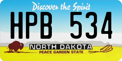 ND license plate HPB534