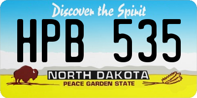 ND license plate HPB535