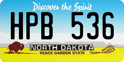 ND license plate HPB536