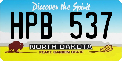 ND license plate HPB537