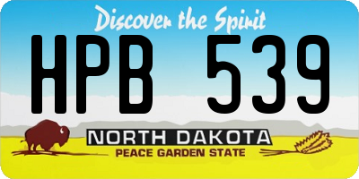 ND license plate HPB539