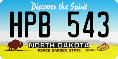 ND license plate HPB543
