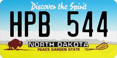 ND license plate HPB544