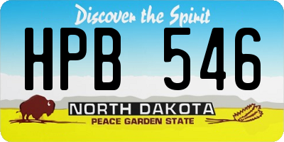 ND license plate HPB546