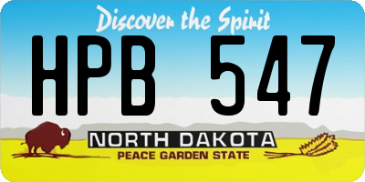 ND license plate HPB547