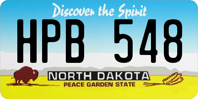 ND license plate HPB548
