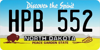 ND license plate HPB552