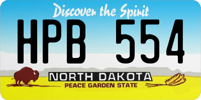 ND license plate HPB554
