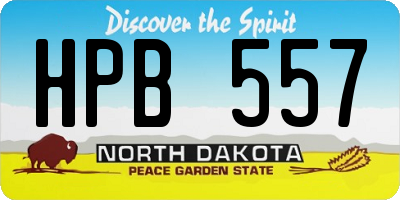 ND license plate HPB557