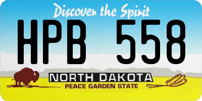 ND license plate HPB558