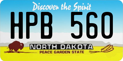 ND license plate HPB560