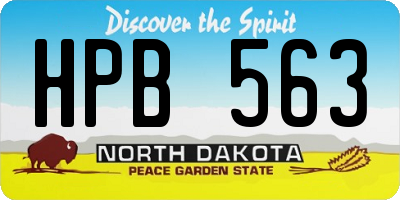ND license plate HPB563