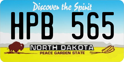 ND license plate HPB565