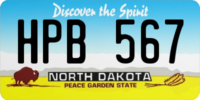 ND license plate HPB567