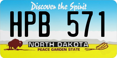 ND license plate HPB571