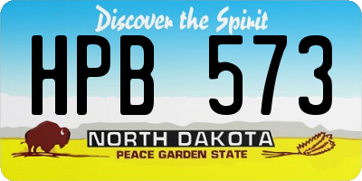 ND license plate HPB573