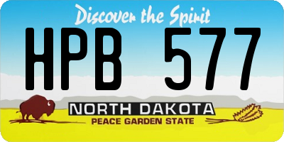 ND license plate HPB577