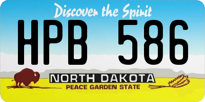 ND license plate HPB586