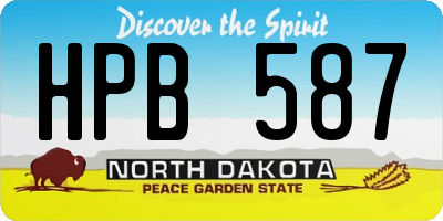 ND license plate HPB587