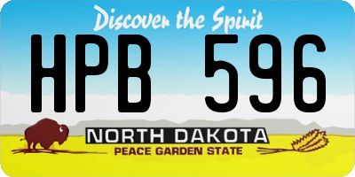 ND license plate HPB596