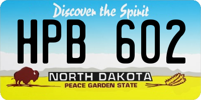 ND license plate HPB602