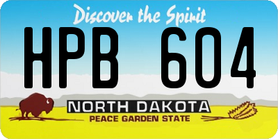 ND license plate HPB604