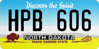 ND license plate HPB606