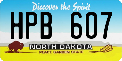 ND license plate HPB607