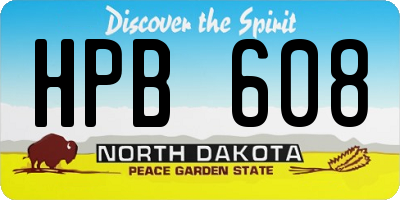 ND license plate HPB608