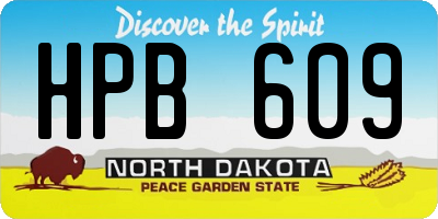 ND license plate HPB609