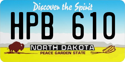 ND license plate HPB610