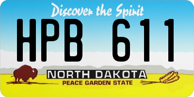 ND license plate HPB611