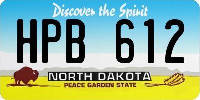 ND license plate HPB612