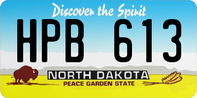 ND license plate HPB613