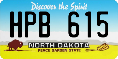 ND license plate HPB615