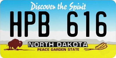 ND license plate HPB616