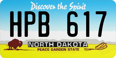 ND license plate HPB617