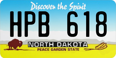 ND license plate HPB618