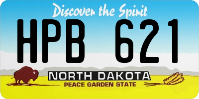 ND license plate HPB621