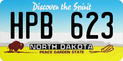 ND license plate HPB623
