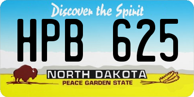 ND license plate HPB625