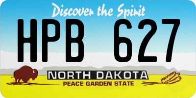 ND license plate HPB627