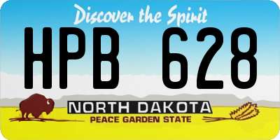 ND license plate HPB628